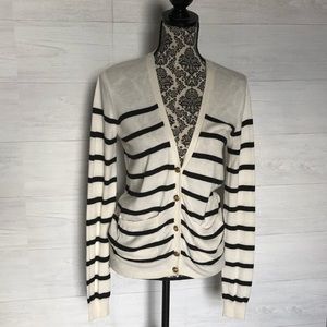 Love H81 sweater cardigan striped button front